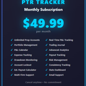 PTR Tracker Monthly Subscription